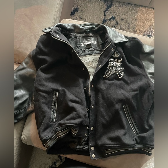 USED— Rare Vintage Avirex 90s NY Hooded American Varsity Jacket MCMLXXV club USA